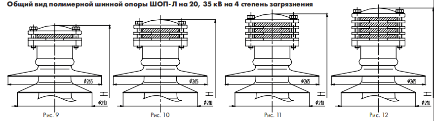 ШОП-Л для плоских горизонтальных шин на 20 кВ