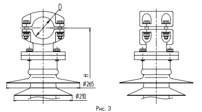 ШОП-Ж для жесткого крепления трубы жесткой ошиновки на 150 кВ