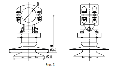 ШОП-Ш для шарнирного крепления трубы жесткой ошиновки на 150 кВ